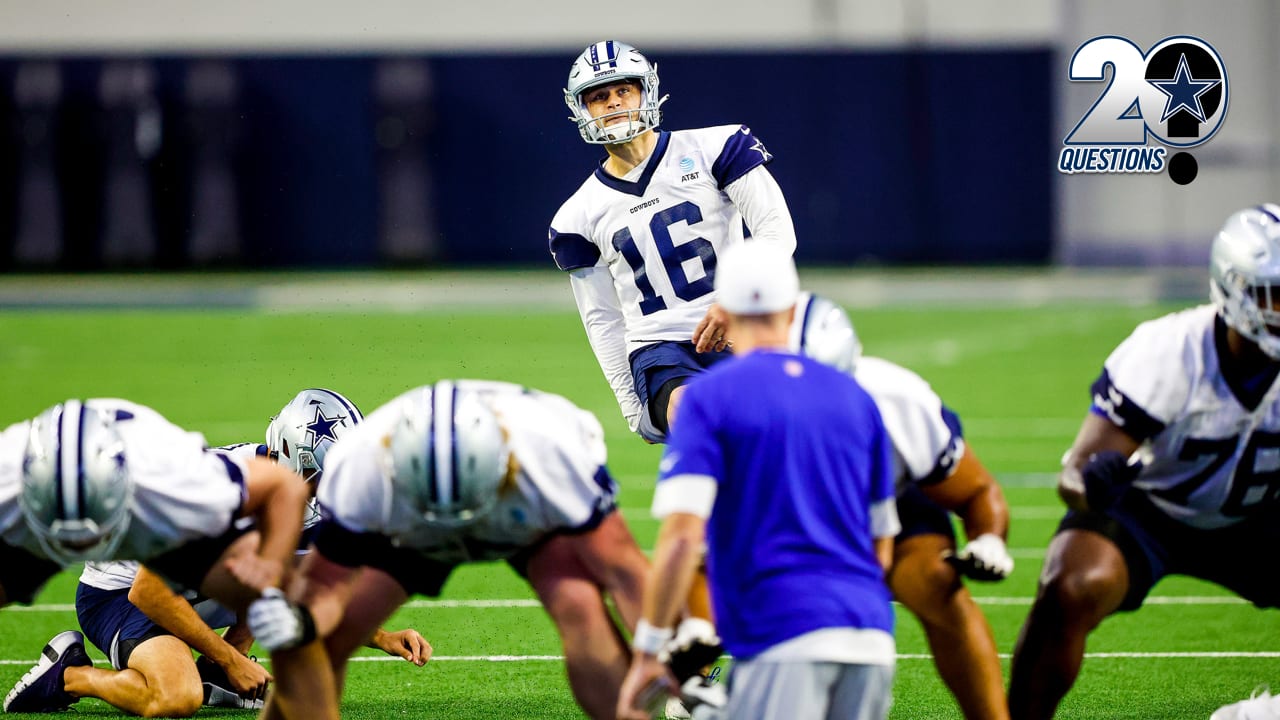 Cowboys Kicker Brandon Aubrey's Soccer Background Setting up One