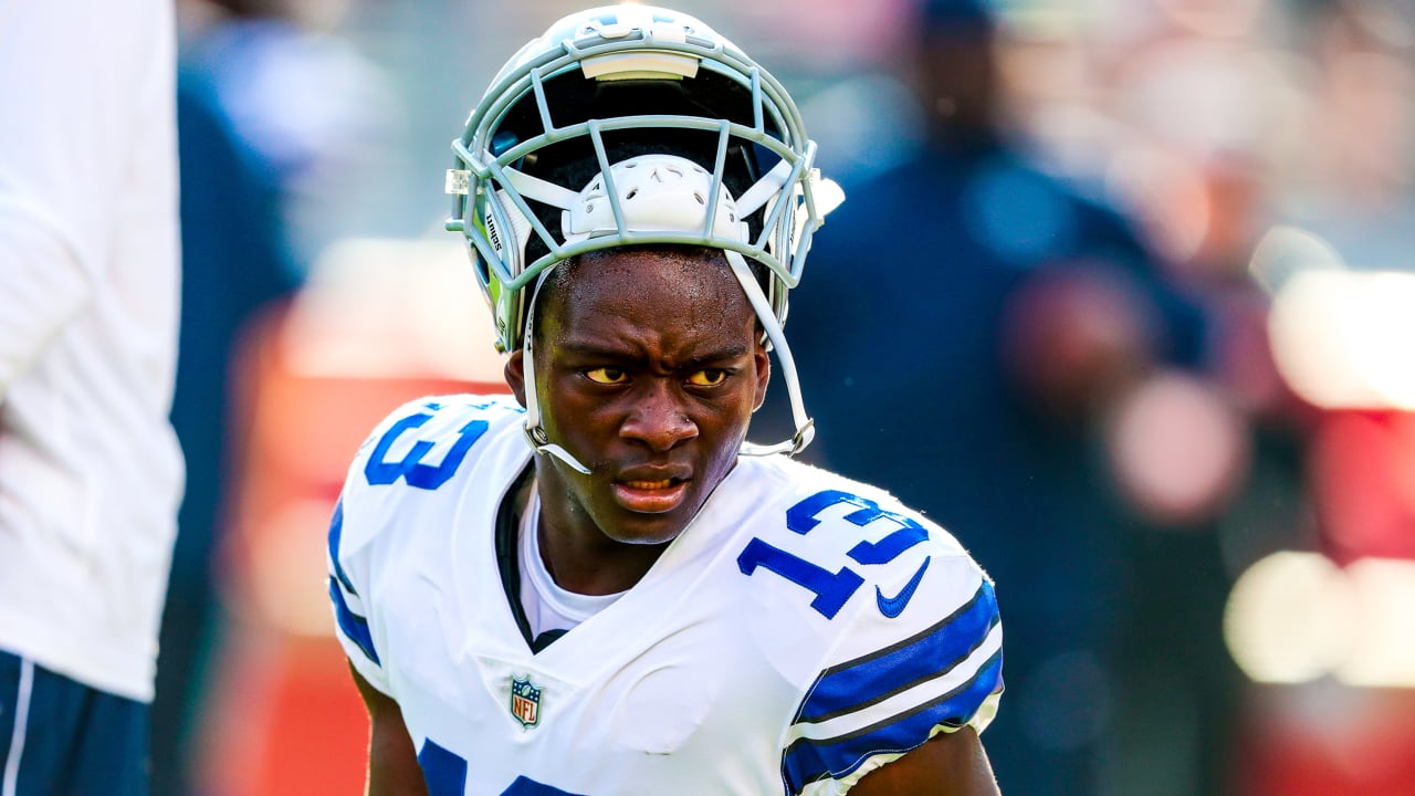 Dallas Cowboys wide receiver Michael Gallup (13) runs a pass route during  an NFL football game against the New York Giants on Thursday, November 24,  2022, in Arlington, Texas. (AP Photo/Matt Patterson