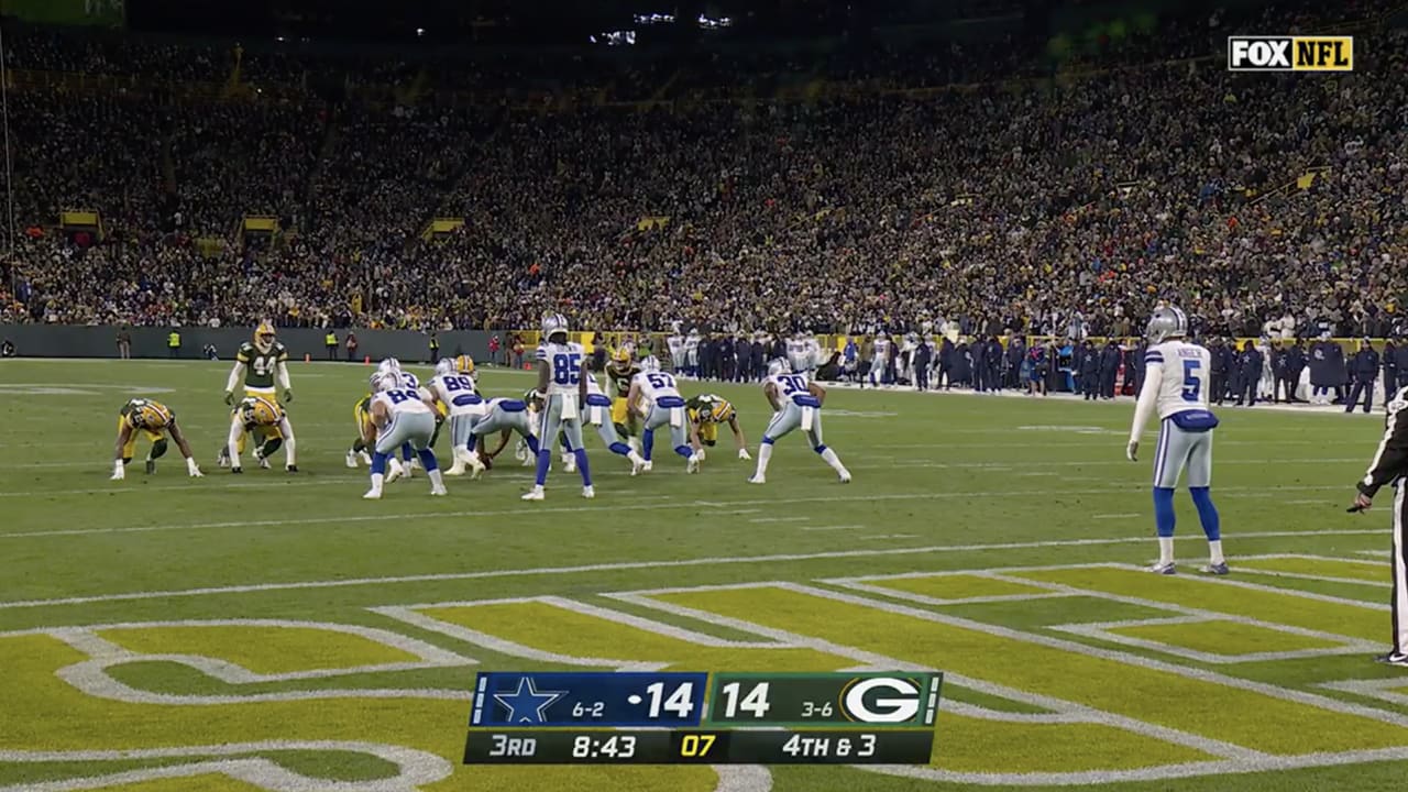 Dallas Cowboys recover wide receiver Amari Rodgers' fumbled punt return in  Green Bay Packers territory