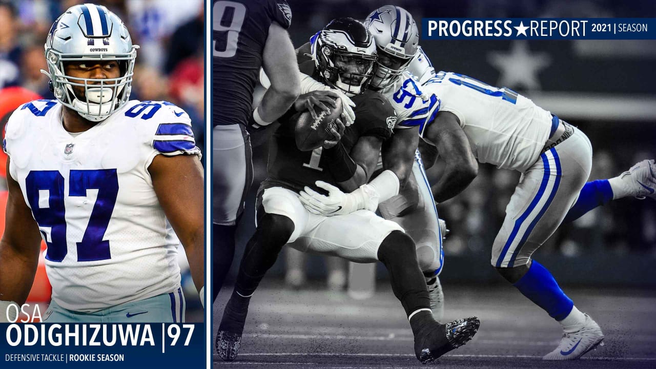 Dallas Cowboys defensive tackle Osa Odighizuwa (97) is seen after an NFL  football game against the Chicago Bears, Sunday, Oct. 30, 2022, in  Arlington, Texas. Dallas won 49-29. (AP Photo/Brandon Wade Stock Photo -  Alamy