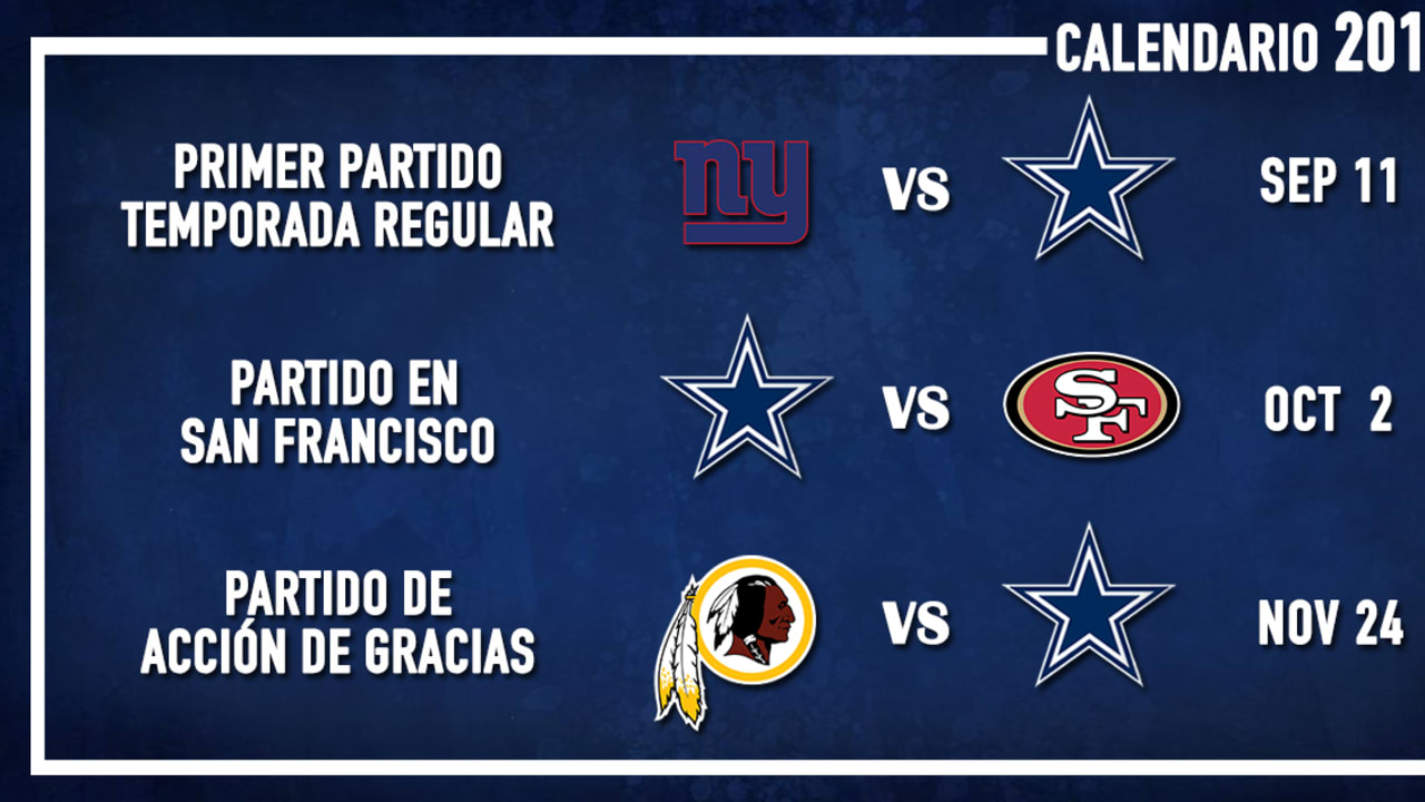 Calendario de Dallas Cowboys 2022 