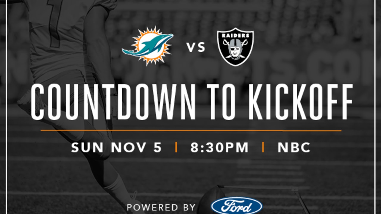 Miami Dolphins at Las Vegas Raiders Countdown to Kickoff