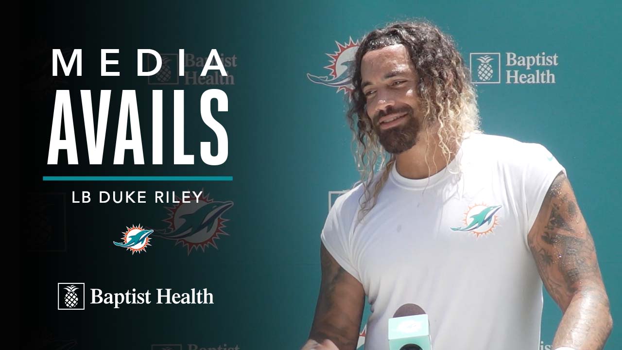 Miami Dolphins linebacker Duke Riley speaks to the news media at the NFL  football team's training facility, Friday, July 28, 2023, in Miami Gardens,  Fla. (AP Photo/Lynne Sladky Stock Photo - Alamy