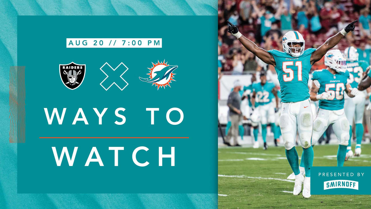 How to Watch, Stream & Listen: Miami Dolphins vs Las Vegas Raiders