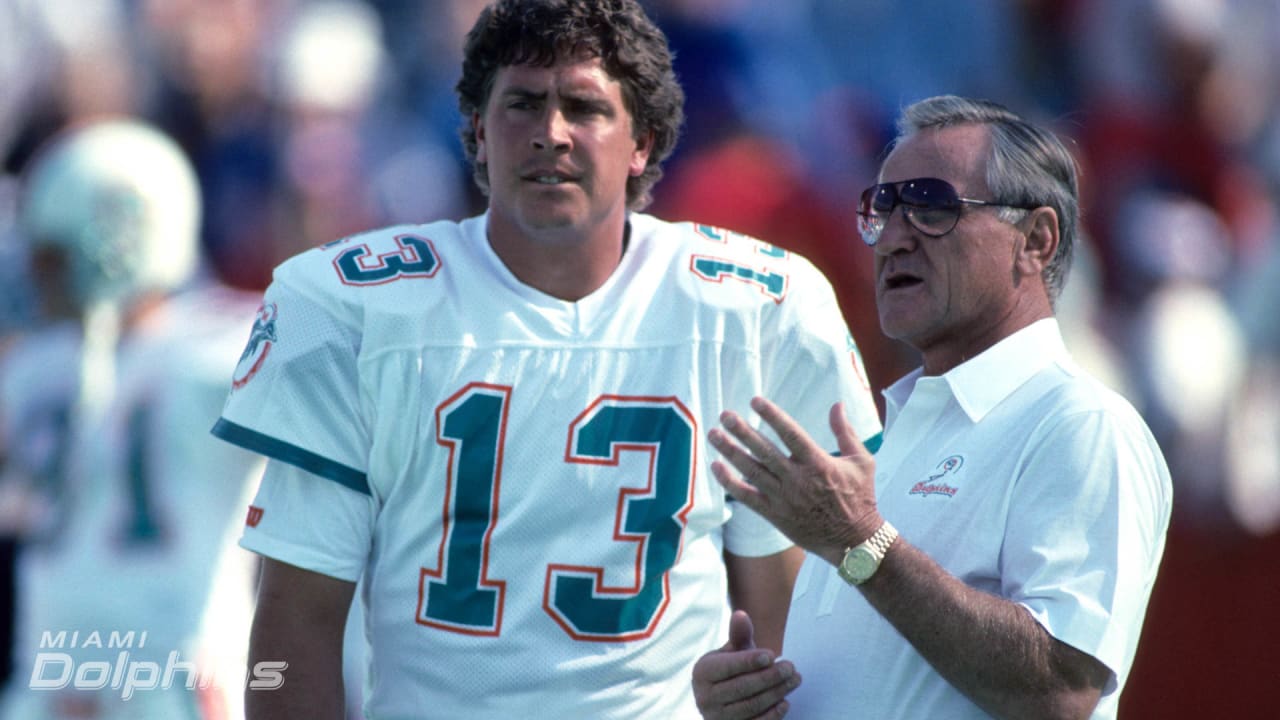 Miami Dolphins head coach Don Shula on sidelines during game vs