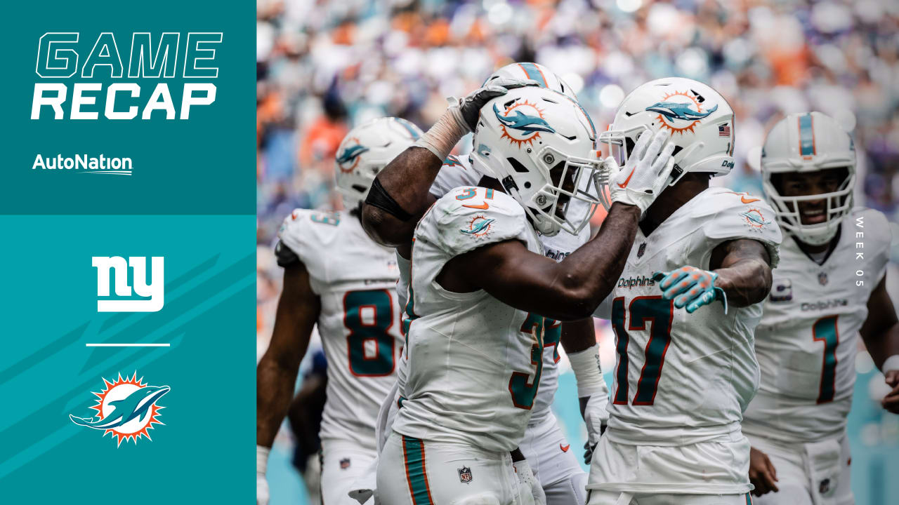 Game Recap Dolphins Improve to 41 With 3116 Victory Over Giants