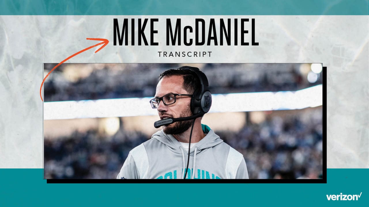 Transcript | Mike McDaniel's Media Availability - October 30