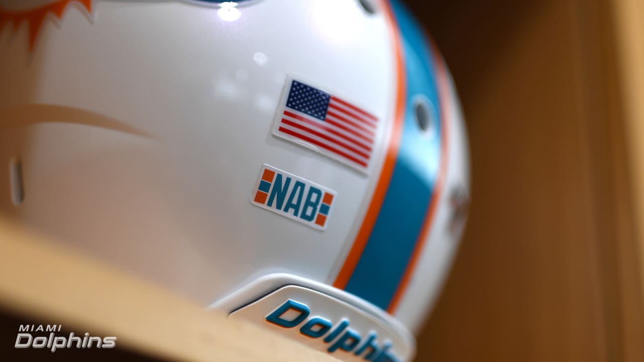 Flag decals are seen on the helmet of Miami Dolphins defensive back Kader  Kohou (28) during pregame warmups before an NFL football game against the  Cincinnati Bengals on Thursday, September 29, 2022