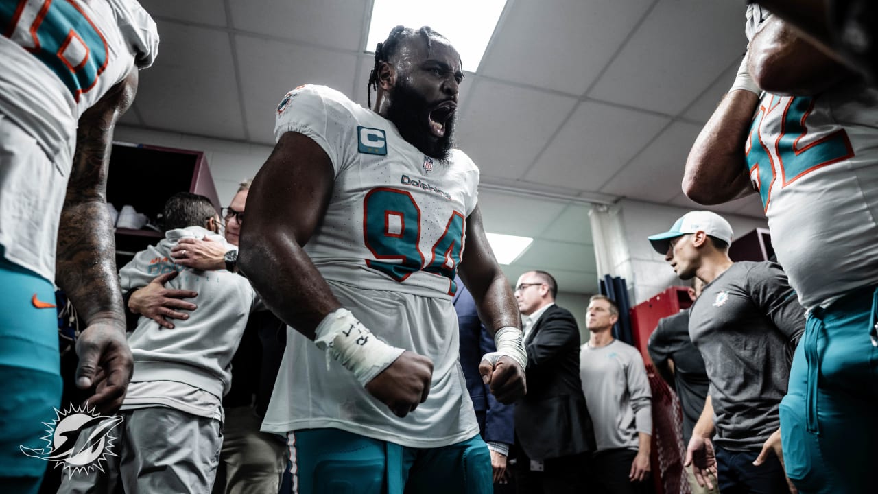 WATCH: Dolphins' locker room celebration after win vs. Patriots