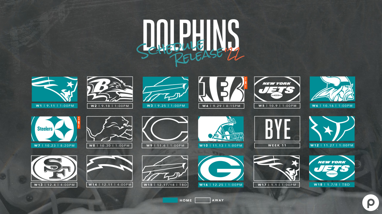 miami dolphins printable schedule 2022