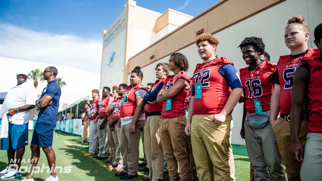 Miami Dolphins Host Poinciana High School at Training Camp Practice