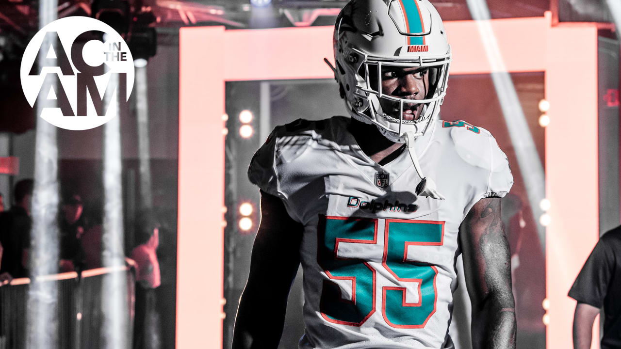 Miami Dolphins linebacker Jerome Baker (55) in action during the