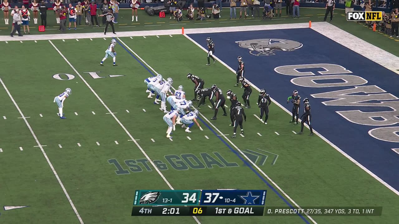Highlight Eagles sack Prescott for 9yard loss on firstandgoal at twominute warning