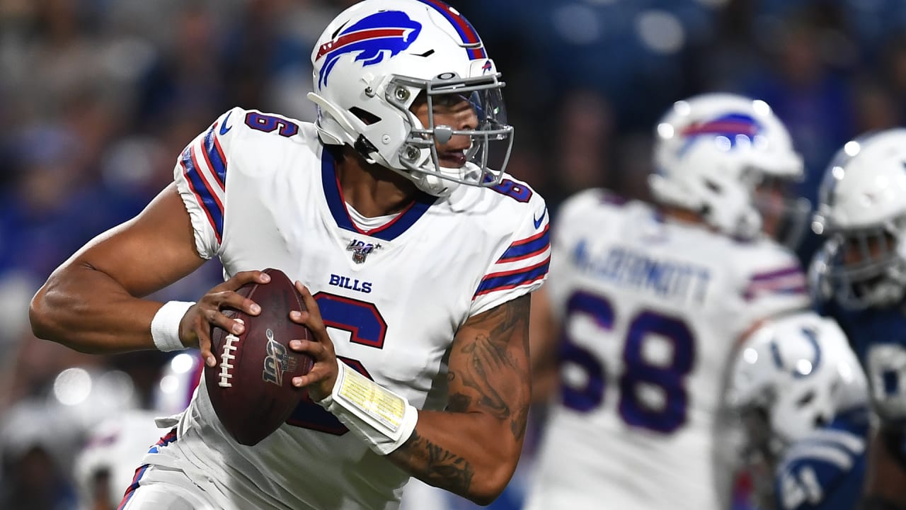 Buffalo Bills quarterback Tyree Jackson (6) passes during the