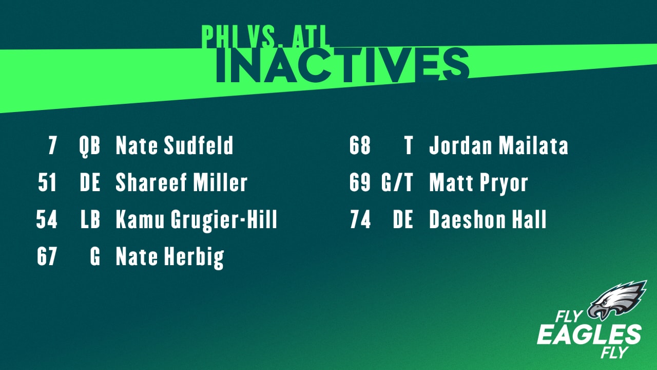 Falcons vs Eagles: Inactives for Week 1 - The Falcoholic