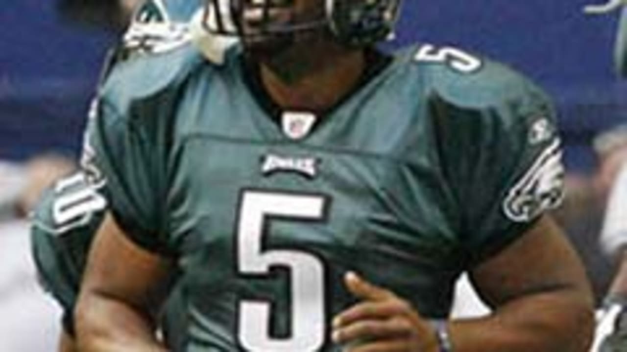 Philadelphia Eagles quarterback Donovan McNabb (5) rolls out in