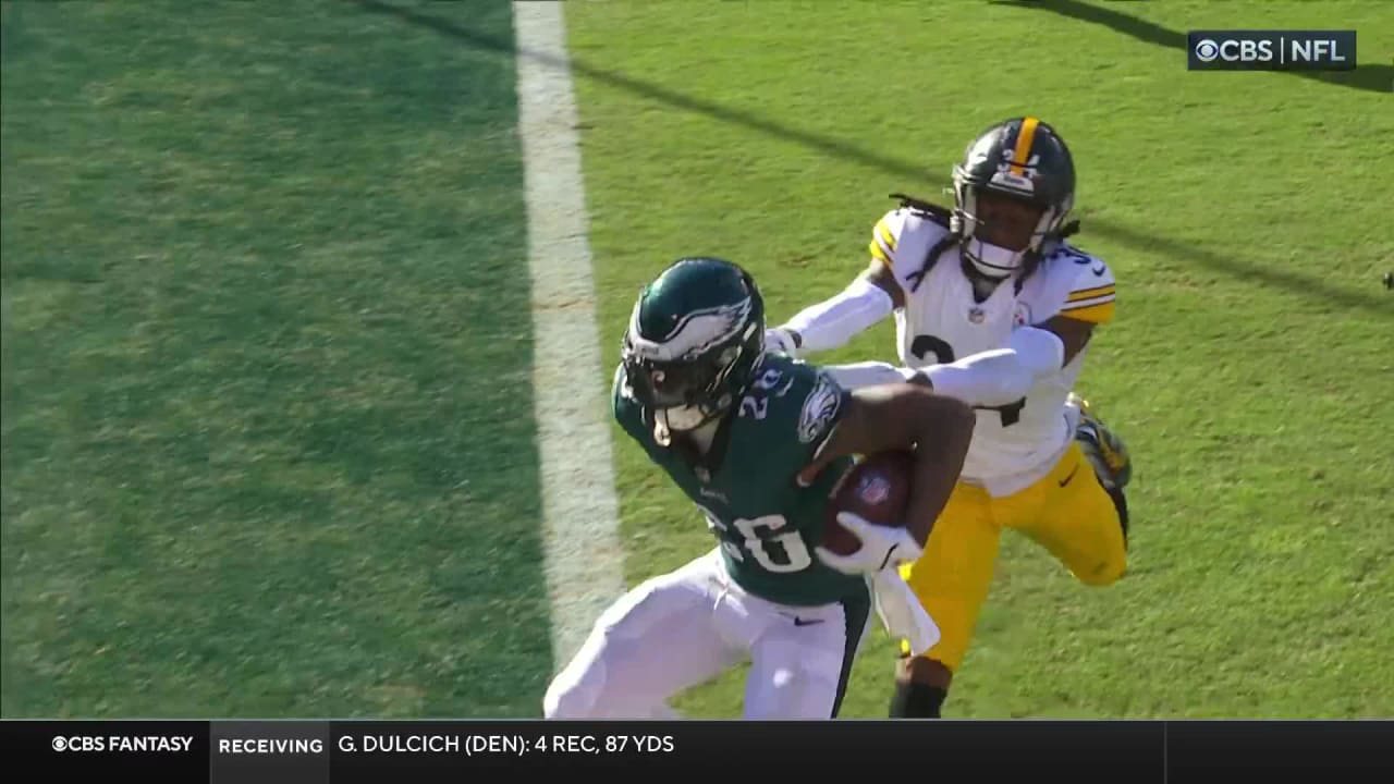 Eagles' Miles Sanders puts the game out of reach for the Steelers with a TD  run