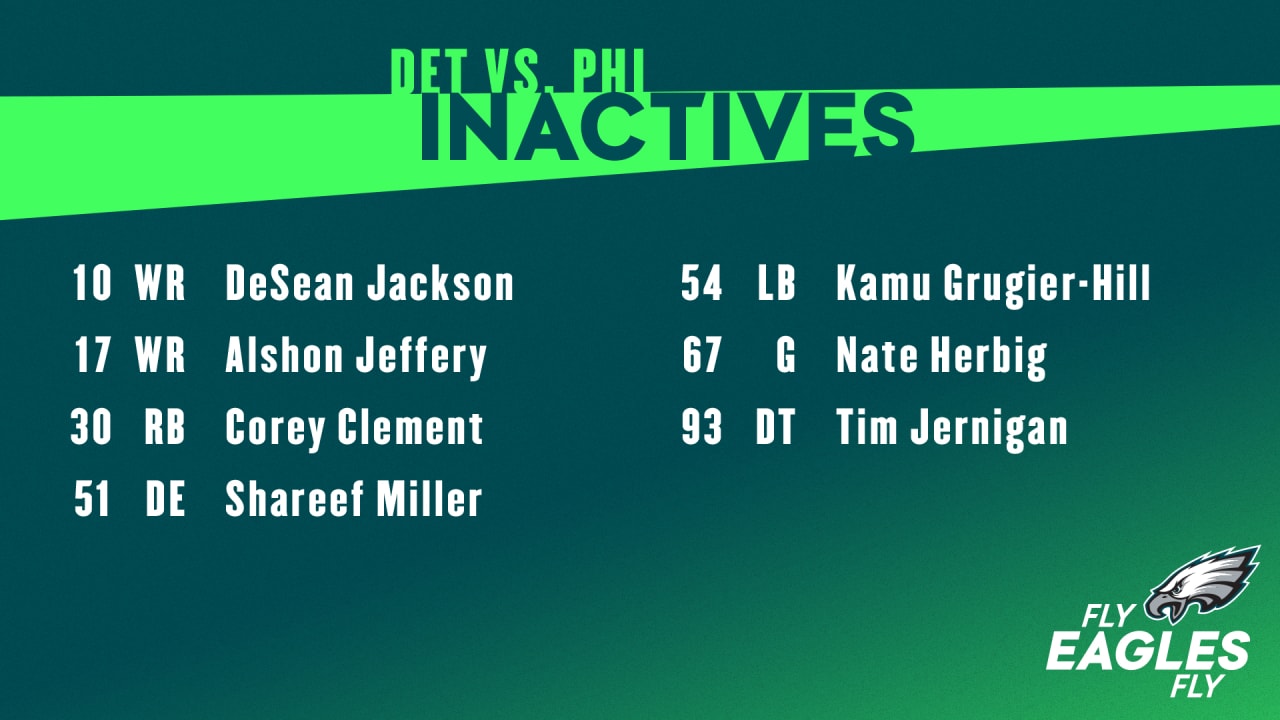 The Detroit #Lions inactives for today's game vs. the Atlanta