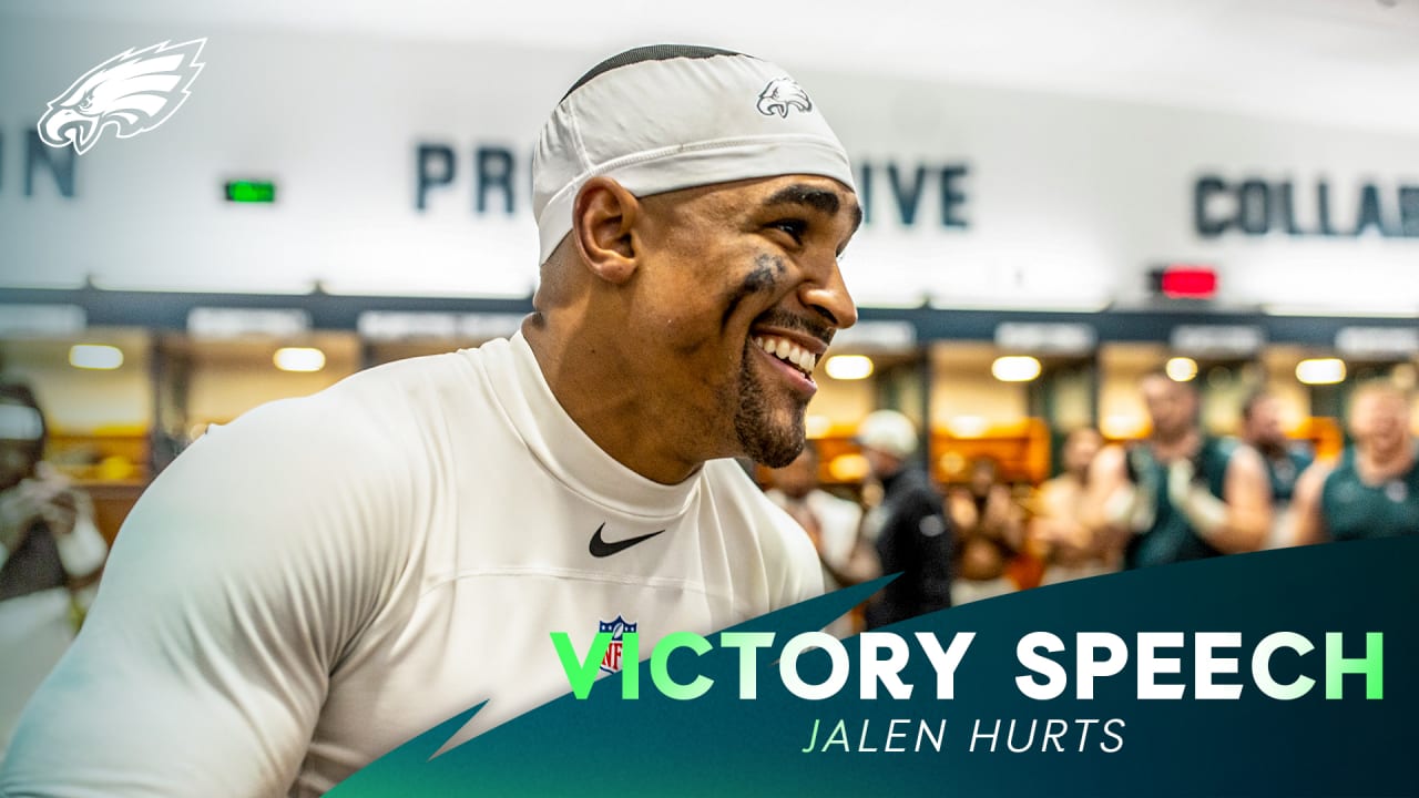 Jalen Hurts and Brandon Graham's VICTORY SPEECH Following