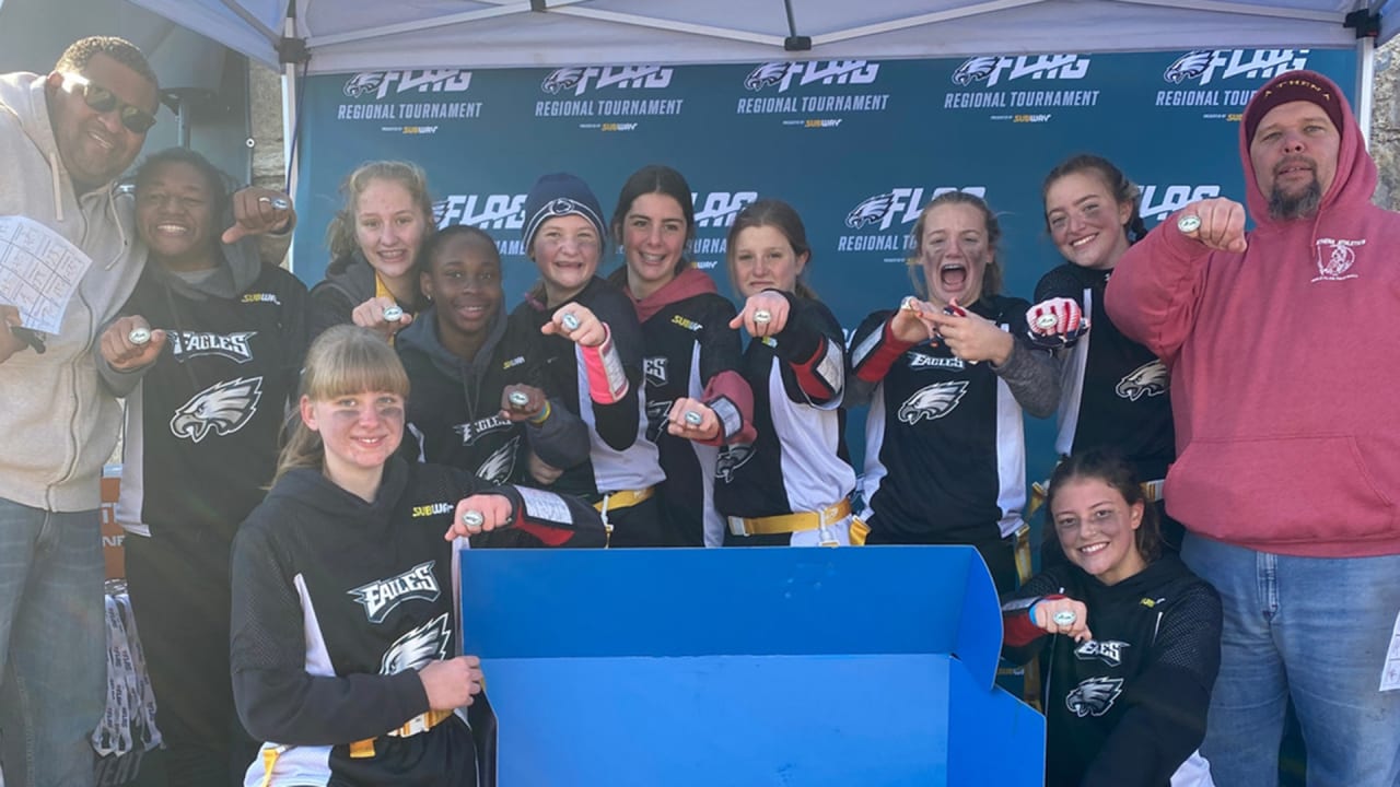 Woman becomes first flag football player with gear in Pro Football Hall of  Fame