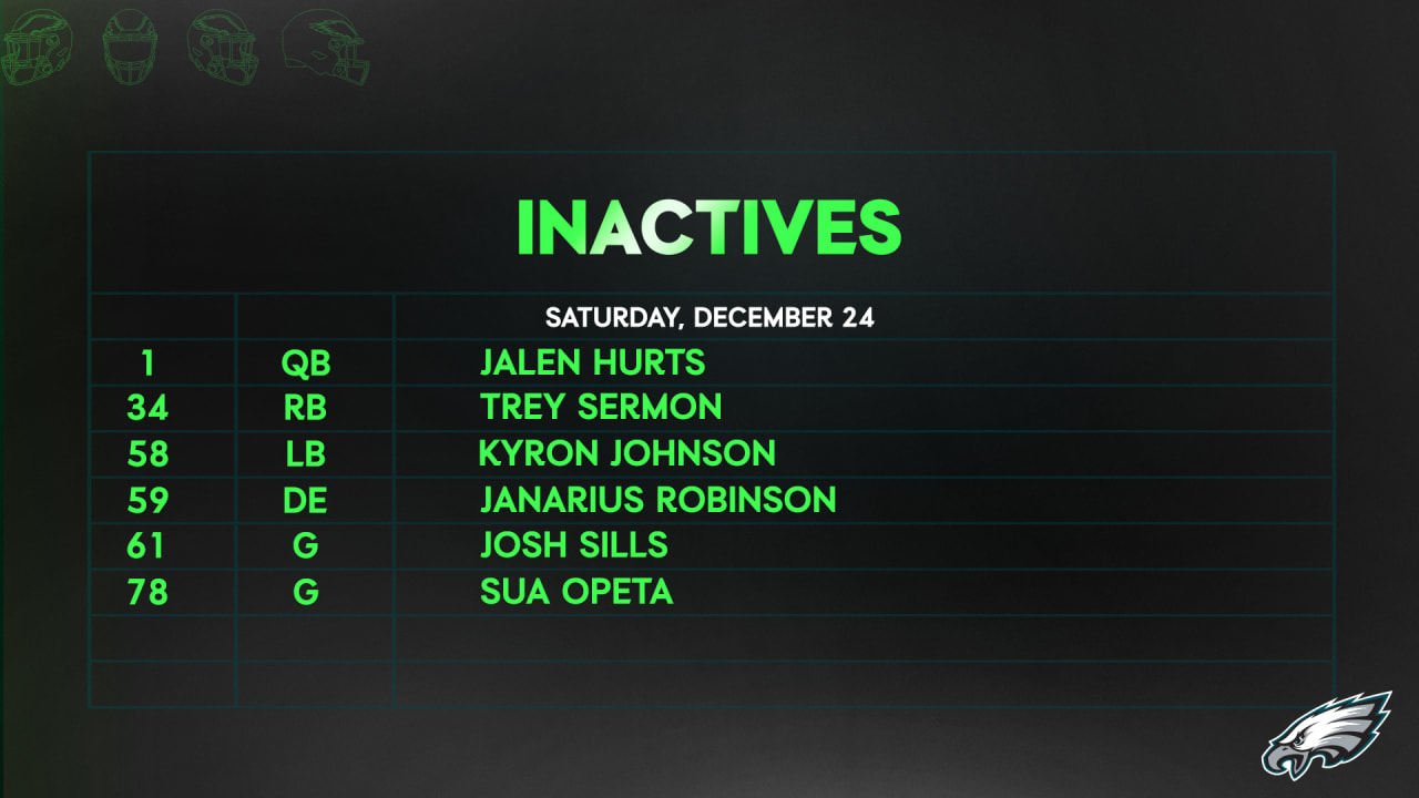 Eagles vs. Cowboys inactives