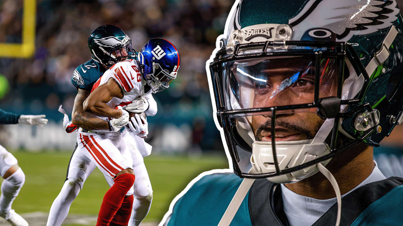 PHILADELPHIA, PA - JANUARY 09: Philadelphia Eagles helmet sits on the bench  during the game between the Dallas Cowboys and the Philadelphia Eagles on  January 8, 2022 at Lincoln Financial Field in