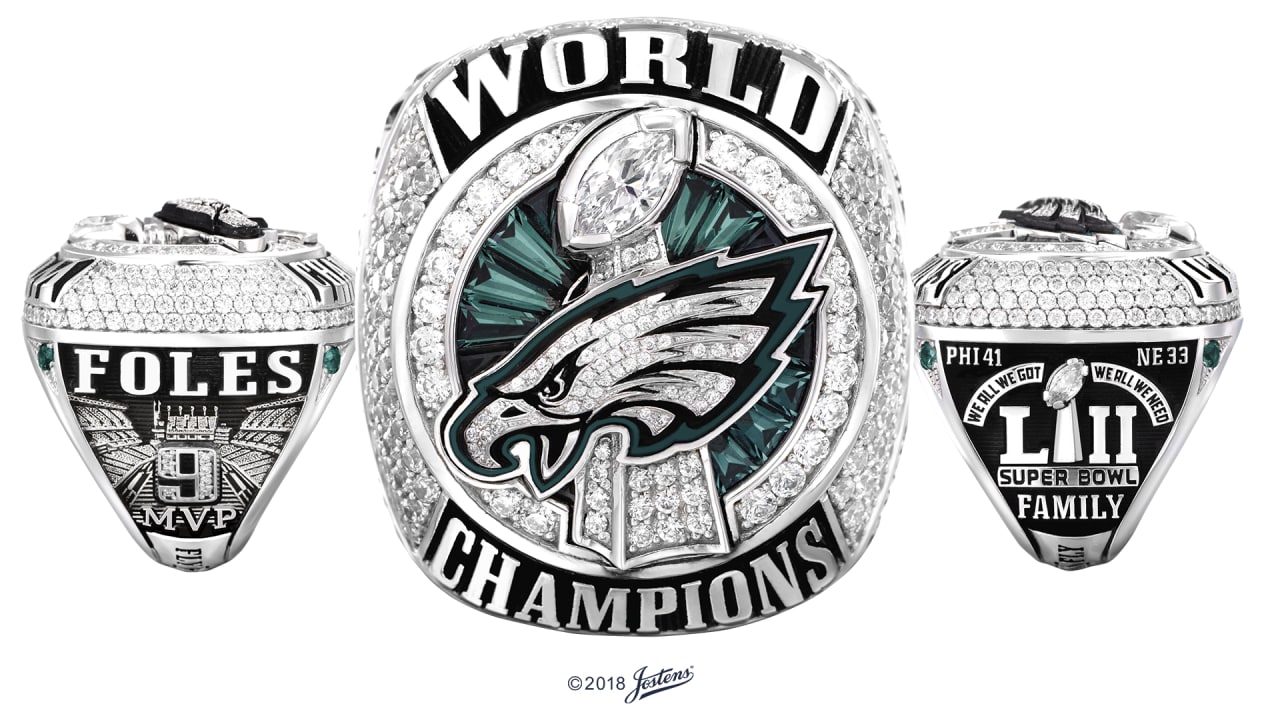 Carson Wentz shows of Super Bowl Ring