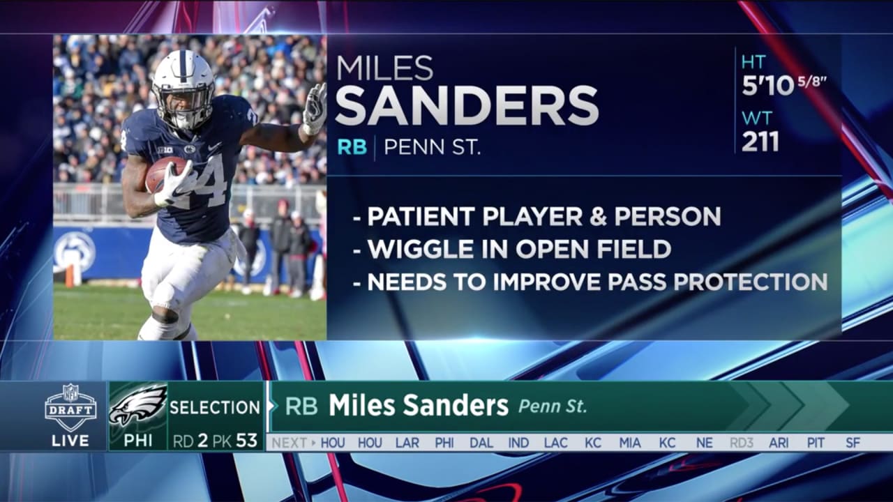 Eagles Select Rb Miles Sanders 53rd Overall In The 2019 Nfl