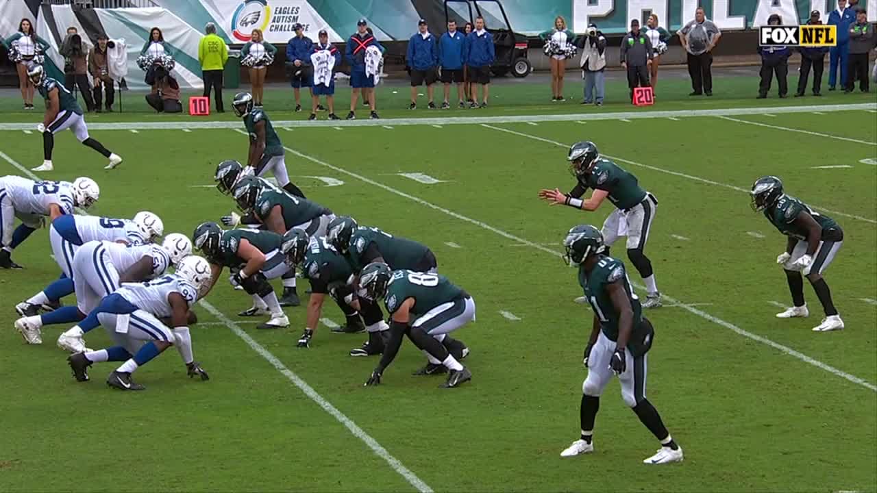 Philadelphia Eagles running back Wendell Smallwood (28) hurdles