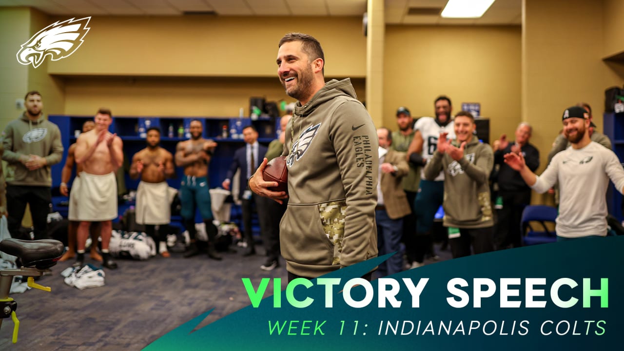 Nick Sirianni Postgame Locker Room Victory Speech Indianapolis Colts