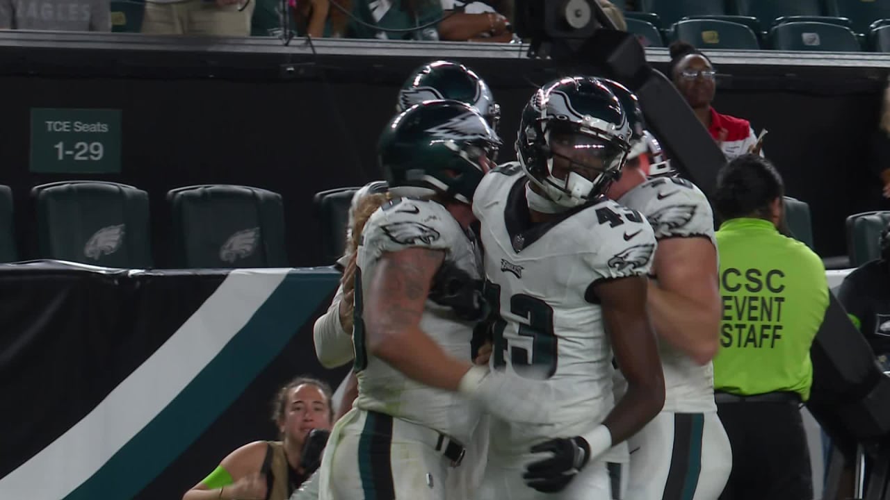 Brady Russell of the Philadelphia Eagles celebrates with Grant