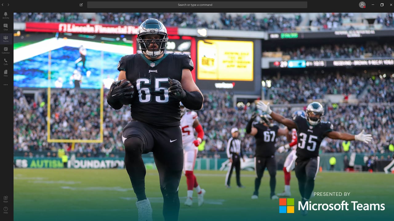 Philadelphia Eagles outside linebacker Alex Singleton (49) on the sideline  during an NFL football game against the New York Giants Sunday, Dec. 26,  2021, in Philadelphia. The Eagles defeated the Giants 34-10. (