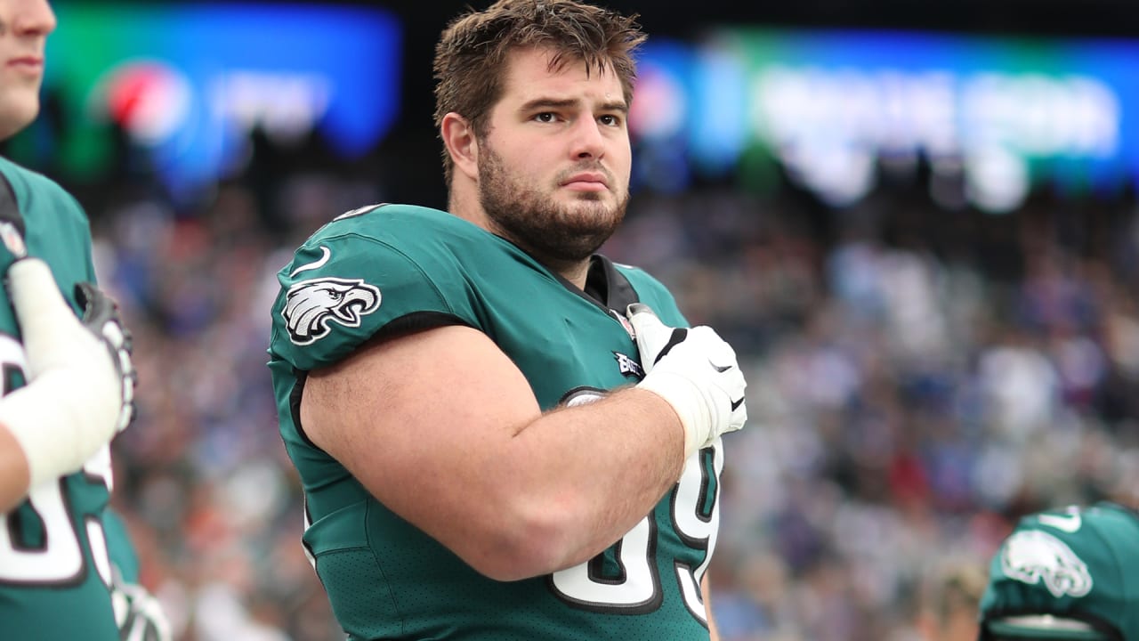 Landon Dickerson of the Philadelphia Eagles looks on against the New  News Photo - Getty Images