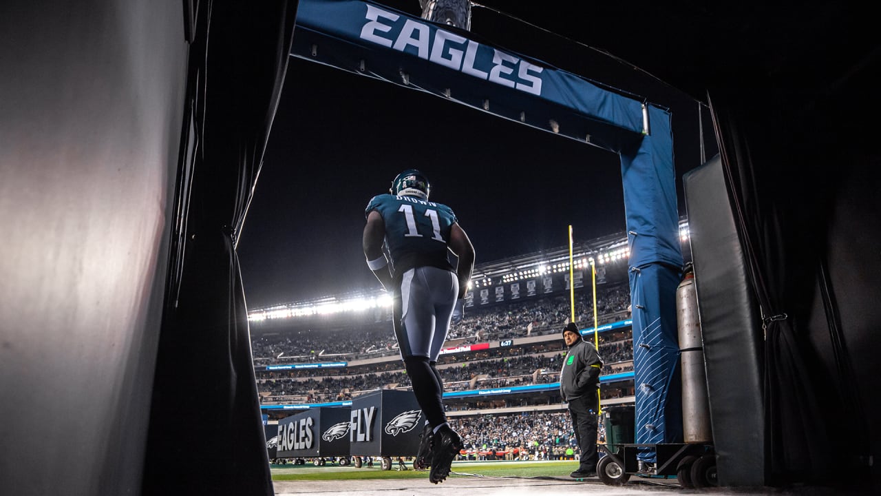 The Tennessee Titans logo is seen on the tunnel the players used