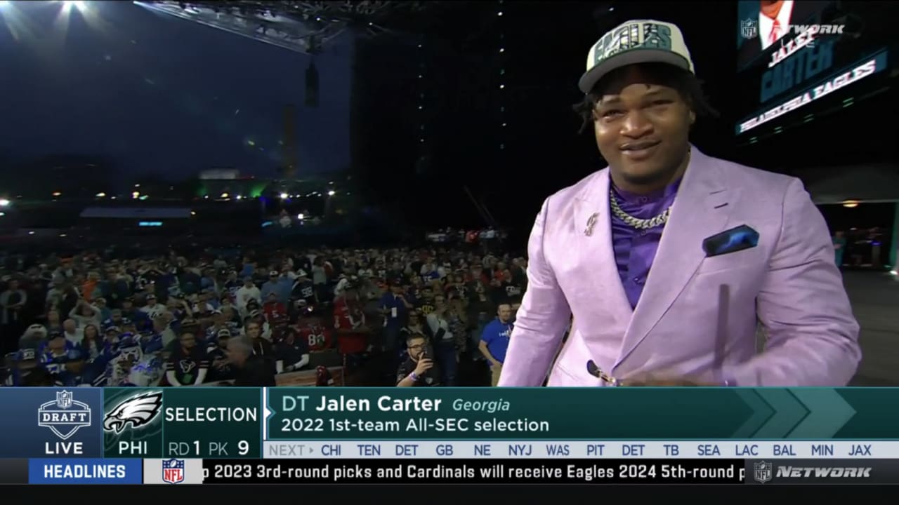 Eagles select DT Jalen Carter with the 9th overall pick