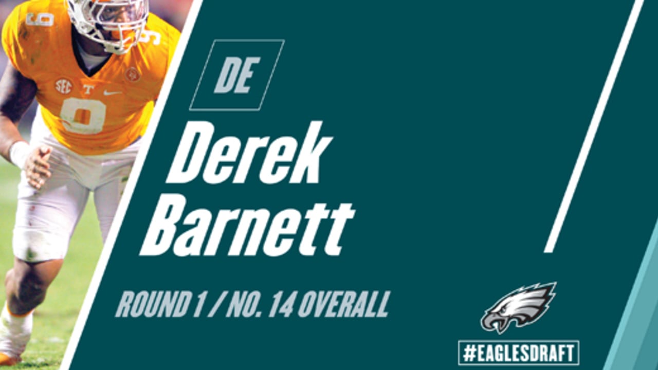 Which NFL team is picking Tennessee's Derek Barnett in first round?