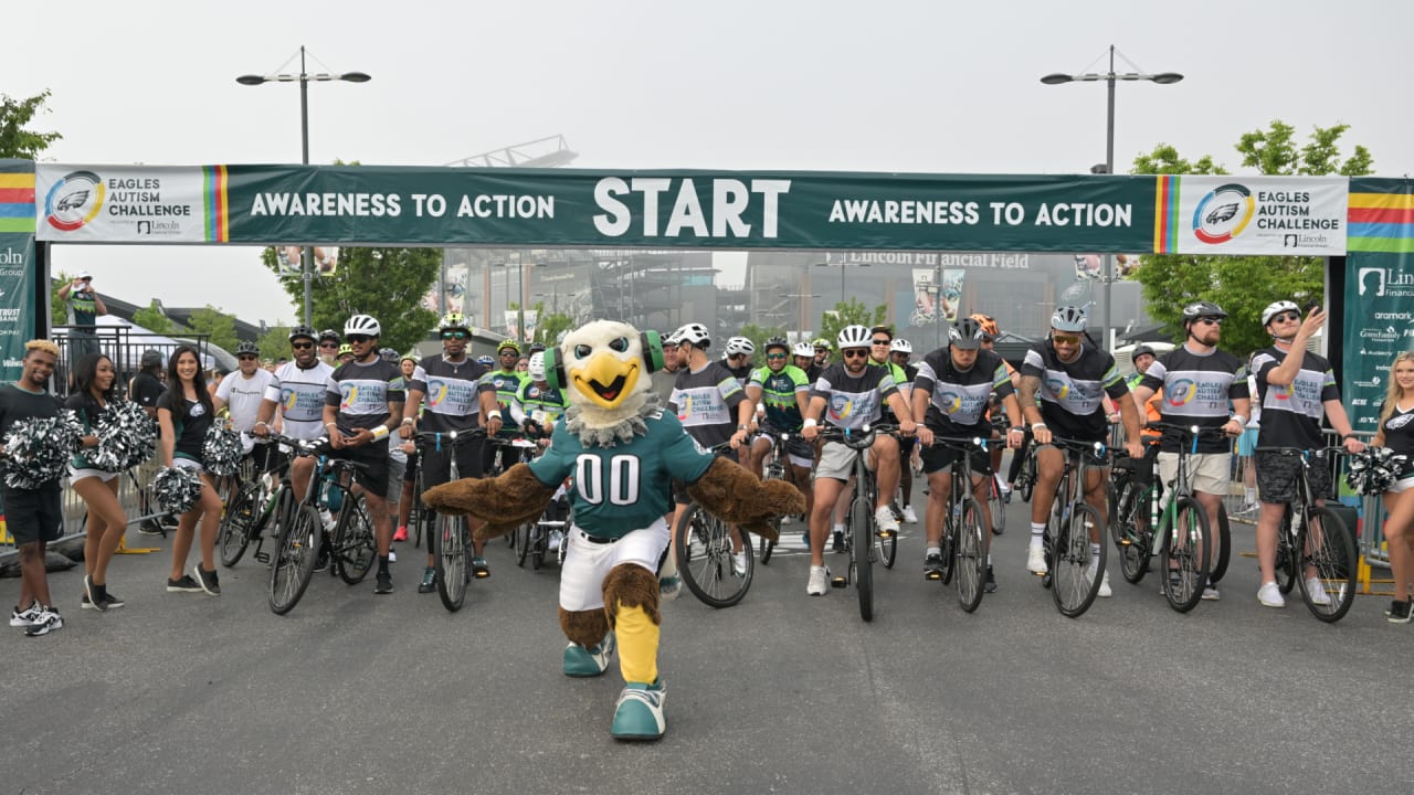 Bike alongside Eagles players and coaches at the Eagles Autism