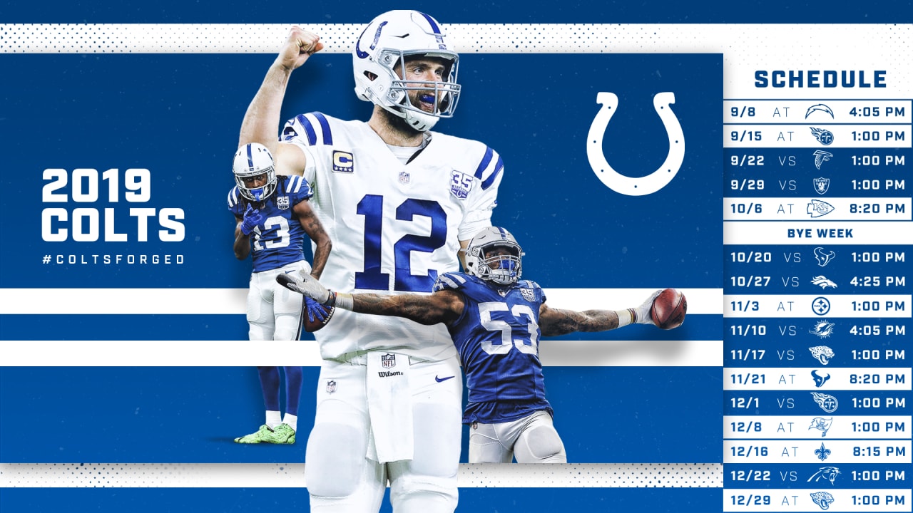 calendário Colts 2019