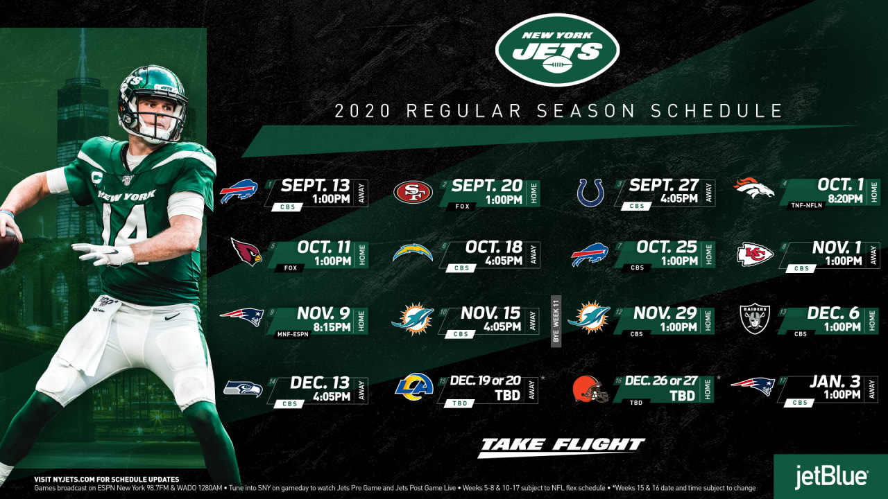 2020 Jets Schedule | Jets Fans United