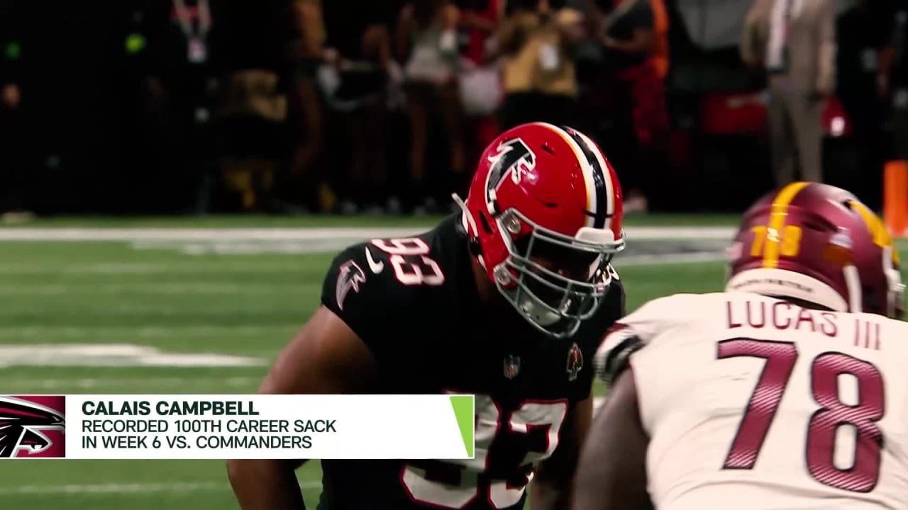 Numbers behind Calais Campbell's 100th career sack Next Gen Stats