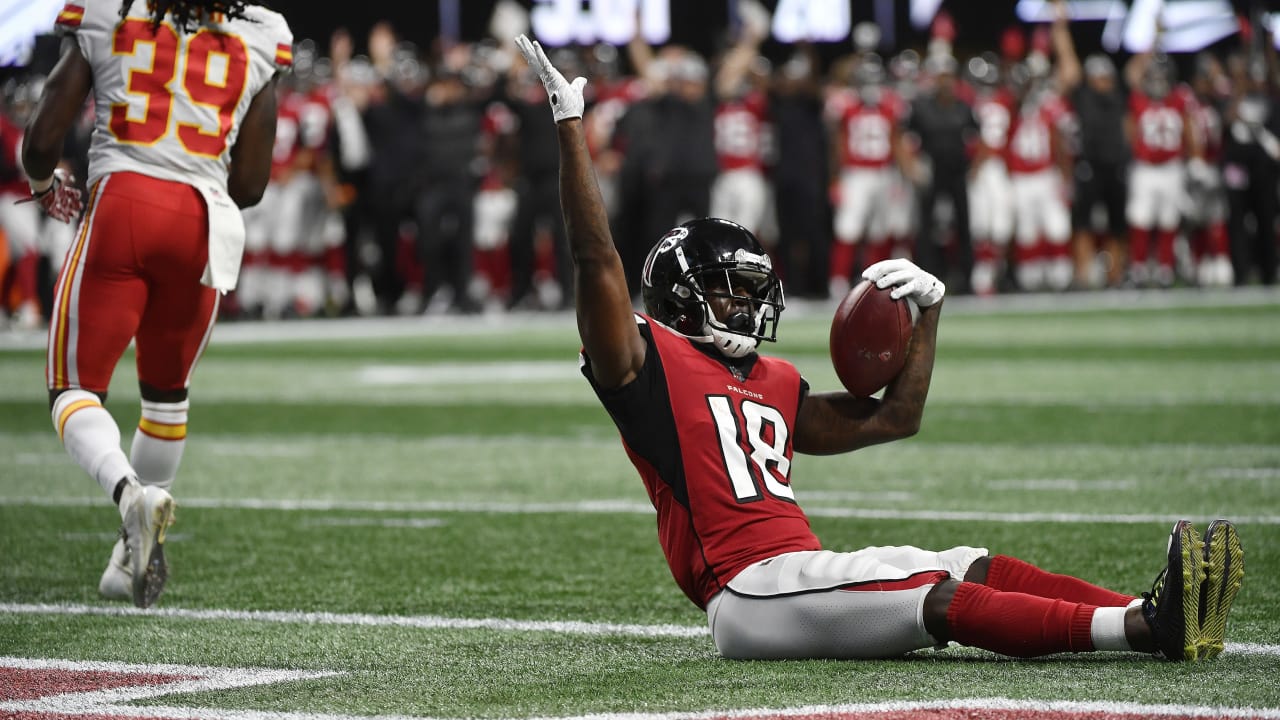 WATCH Falcons rookie Calvin Ridley catches first career