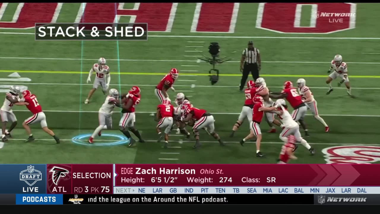 Falcons select Zach Harrison with No. 75 pick in 2023 draft