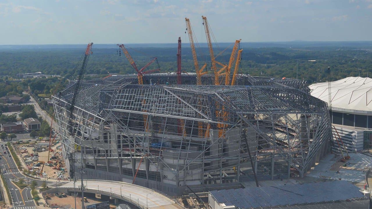 Mercedes-Benz Stadium Roof Continues to Make Progress - Football Stadium  Digest