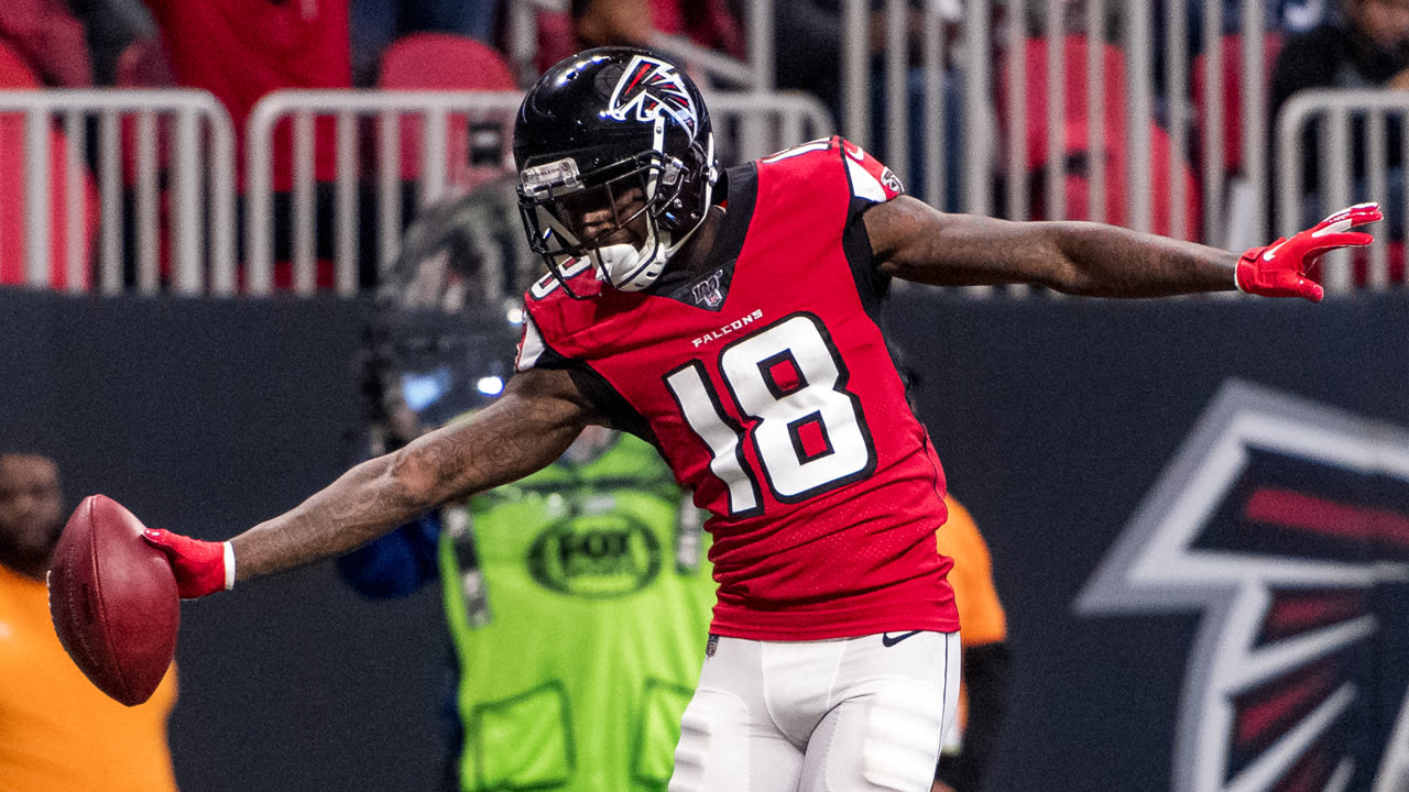 Sideline Access Calvin Ridley grabs a pass for a 15 yard