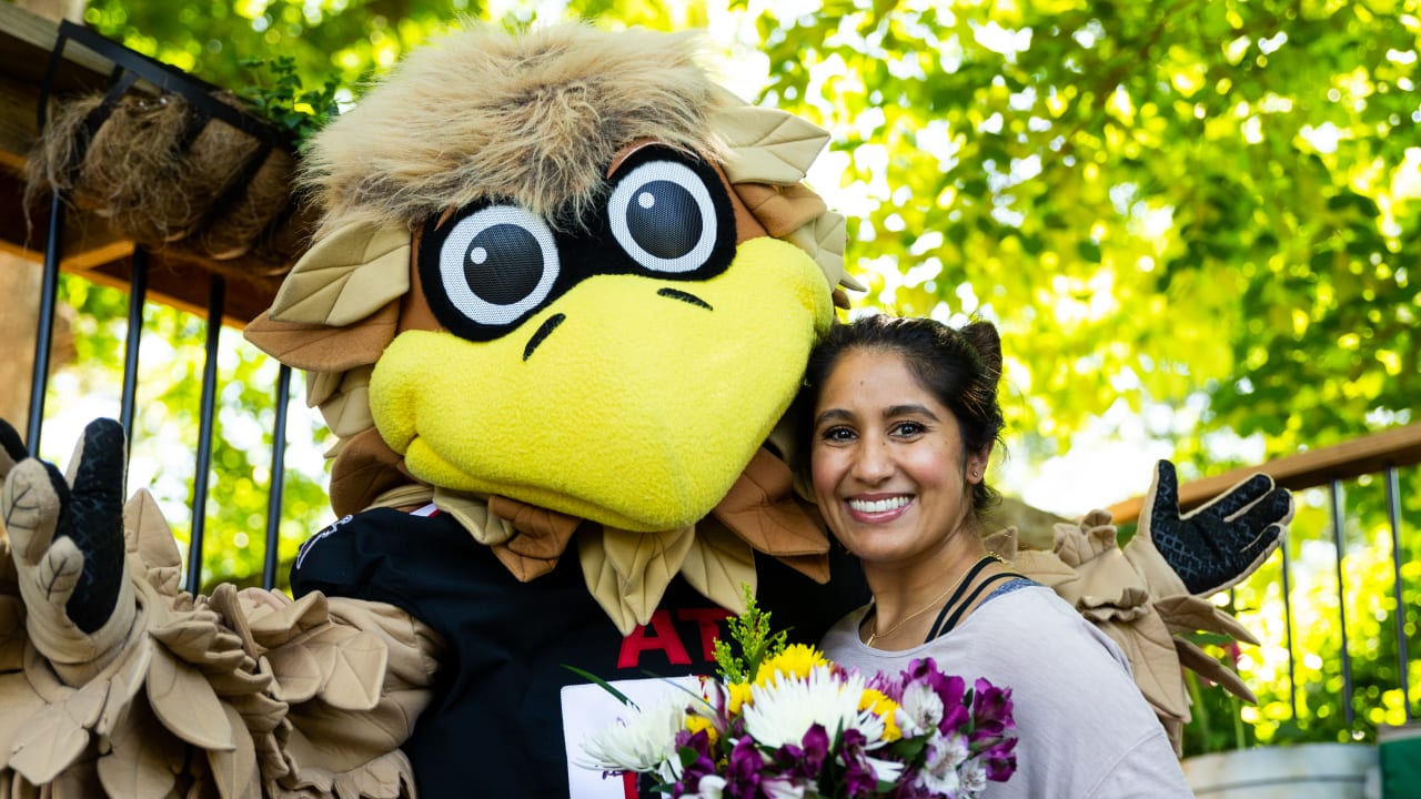 Freddie the Falcon surprises fans