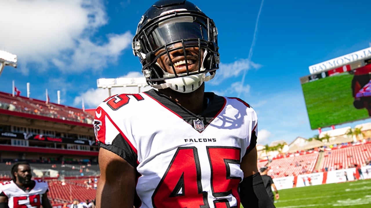 Middle linebacker Deion Jones of the Atlanta Falcons is seen on