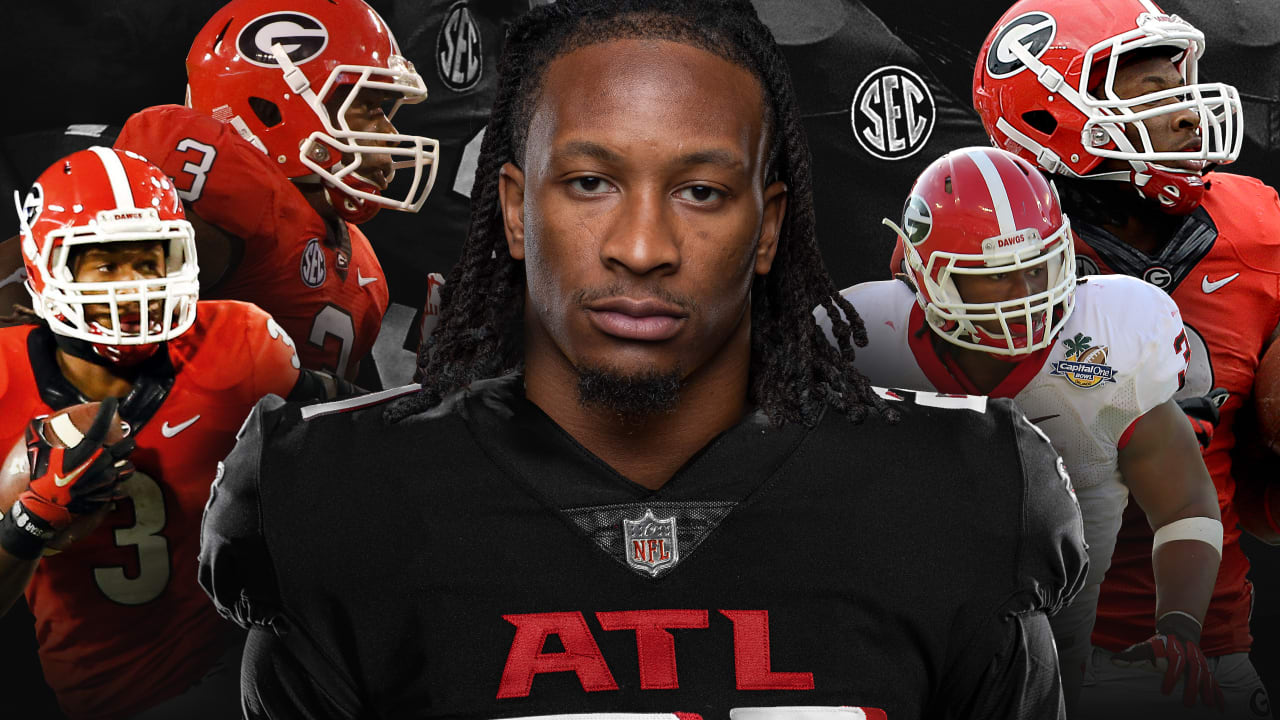 Black Red Falcons Todd Gurley II Men Game Jersey White.