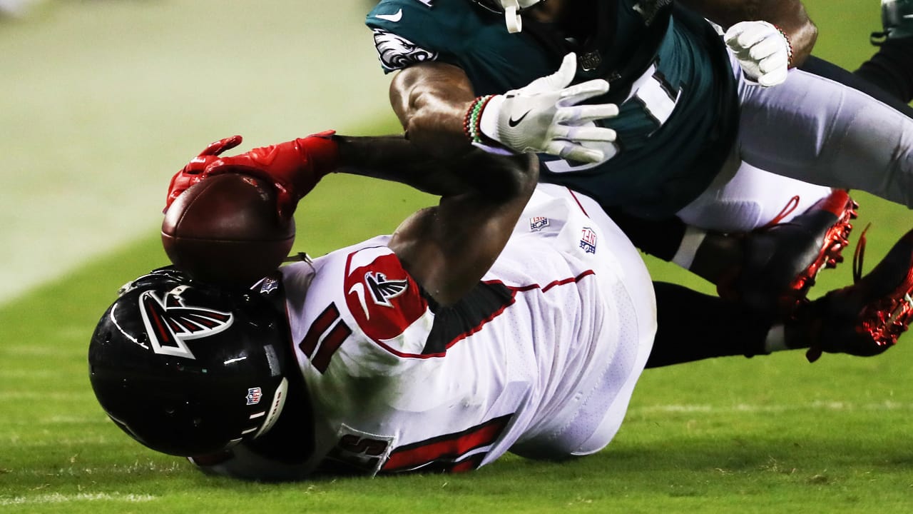 WATCH: Julio Jones comes down with improbable catch on sideline off  defender's helmet