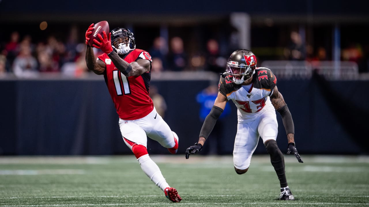 Tampa Bay Buccaneers quarterback Jameis Winston (3) warms up before an NFL  football game between the Atlanta Falcons and the Tampa Bay Buccaneers,  Sunday, Nov. 24, 2019, in Atlanta. (AP Photo/John Bazemore