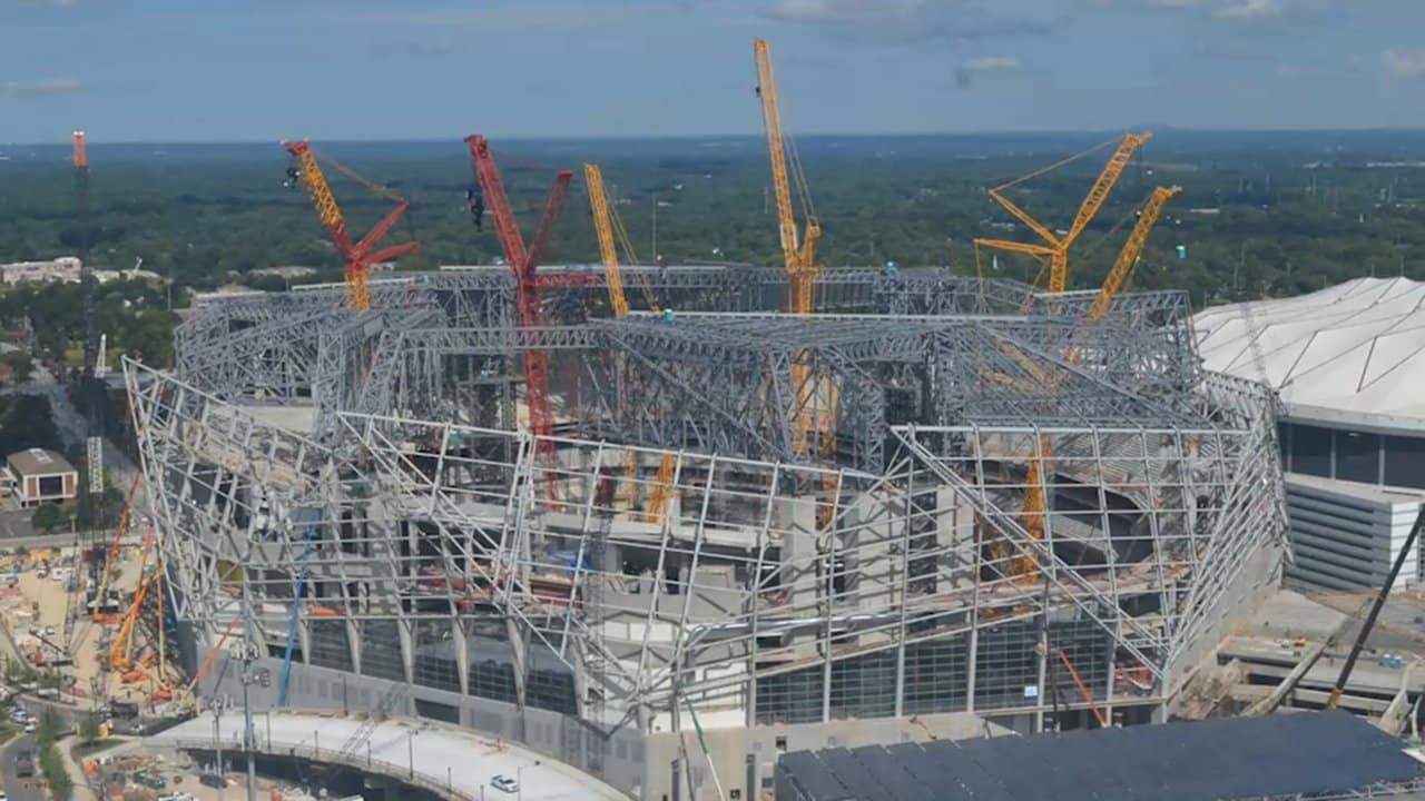 SalesMan (Pontoon Captain) on X: The Atlanta Falcons copied the Philadelphia  Eagles logo and erected a statue of it in front of their new stadium  lmfaoooo  / X